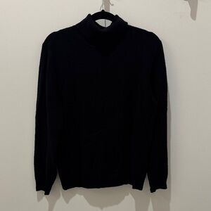 Men's Black Cashmere Turtleneck Sweater
